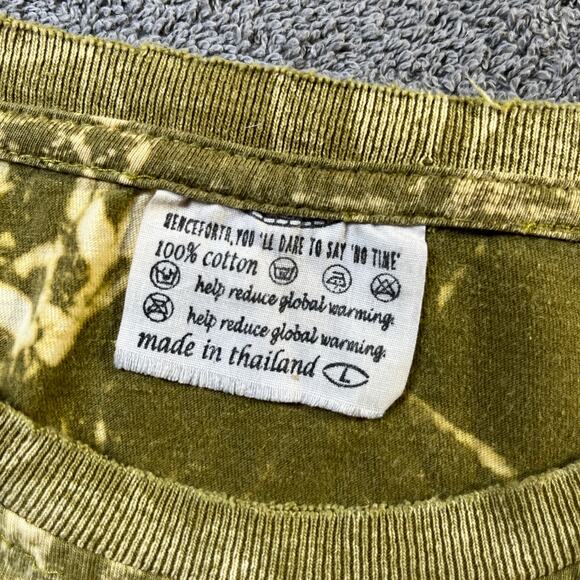 Vintage No Time Shirt Men Large Green Tie Dye‎ Short Sleeve Mushroom Psychedelic - Picture 7 of 9